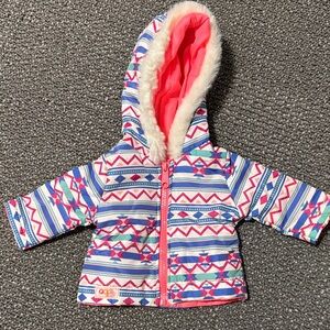 Colorful Patterned Doll Jacket with Hood